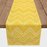 Yellow Tribal Sketches Indoor/Outdoor Table Runner
