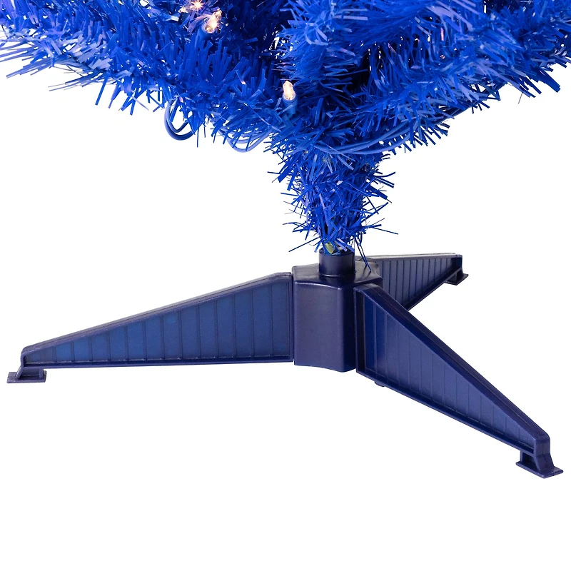 4ft. Pre-Lit Medium Royal Blue Pine Artificial Christmas Tree, Clear Lights