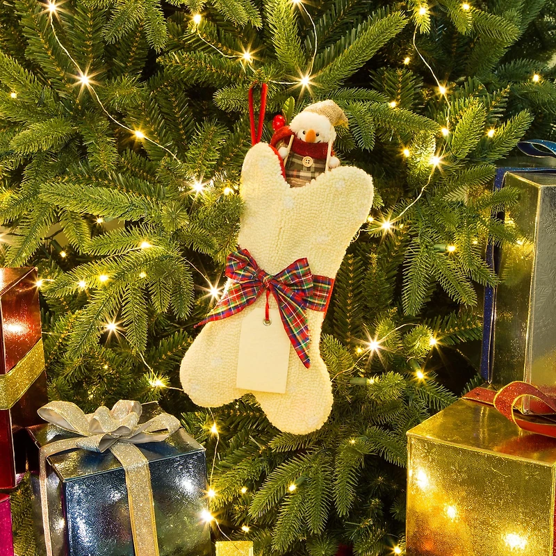 Glitzhome® 12.5" Bone Hooked Stocking