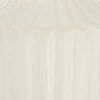 White Ceramic Modern Vase, 13" x 6" x 6"