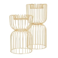 CosmoLiving by Cosmopolitan Gold Iron Glam Candle Holder, 13" x 10"