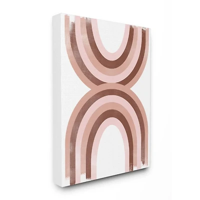 Stupell Industries Pink & Brown Rainbow Retro Color Curves Canvas Wall Art