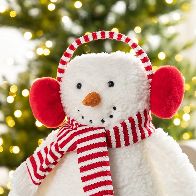 Glitzhome® 17.75"H Christmas Fabric Standing Snowman