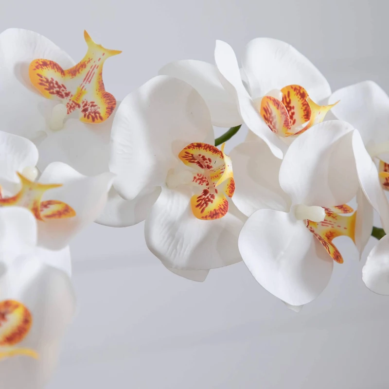 2ft. Artificial Double Orchid Arrangement in Handmade Mexican Talavera Ceramic Planter