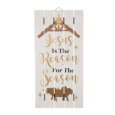 Glitzhome® 28" Wooden Nativity Wall Décor