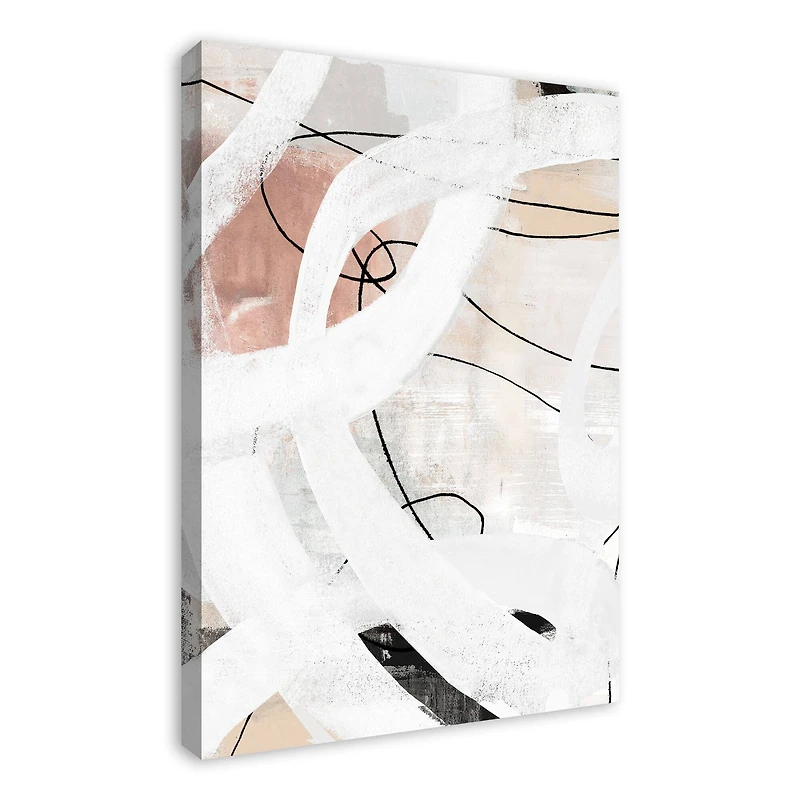 White And Loopy Abstract 24" x 36" Canvas Wall Art