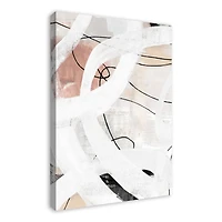 White And Loopy Abstract 24" x 36" Canvas Wall Art