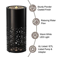 Glitzhome® 23.5" Metal LED Cutout Pattern Outdoor Fountain