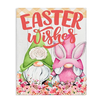 Stupell Industries Easter Wishes Gnomes Canvas Wall Art