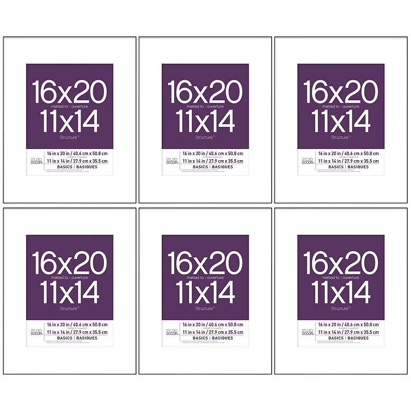 6 Pack: Black Frame with Mat