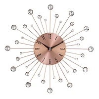 Copper Metal Glam Wall Clock, 15"