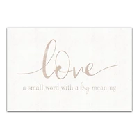 Love Has a Big Meaning Canvas Wall Art