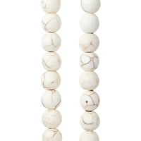 White Crackle Dyed Howlite Round Beads, 8mm by Bead Landing™