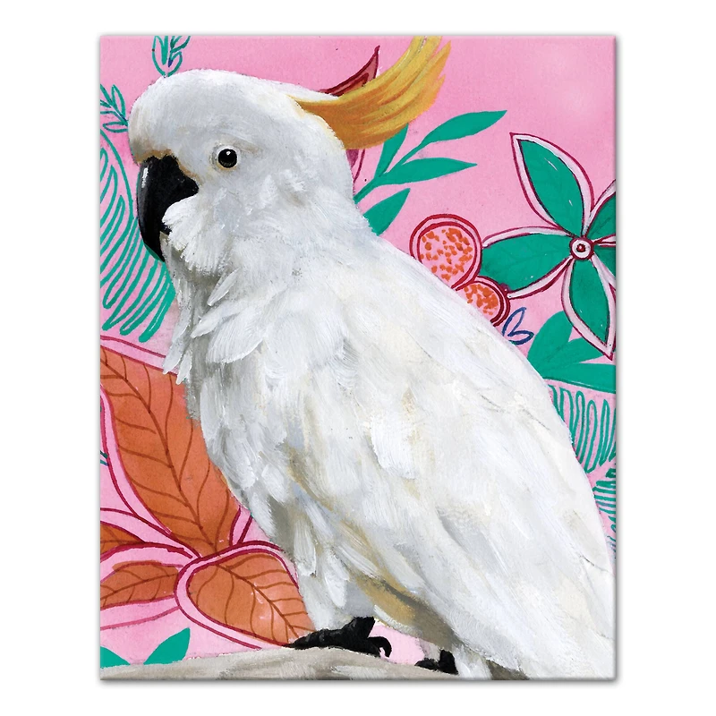 Floral Cockatoo 16" x 20" Canvas Wall Art