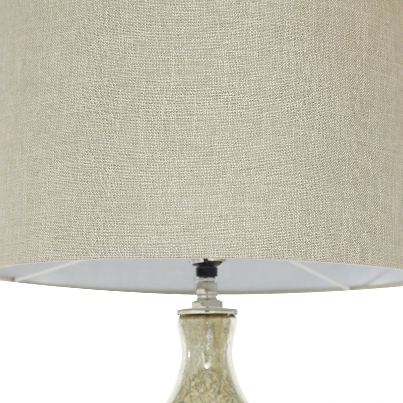 27" Silver Glass Glam Table Lamp