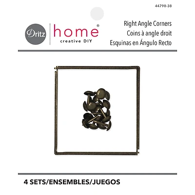Dritz Home® Small Antique Brass Campaign Textured Right Angles, 4ct.