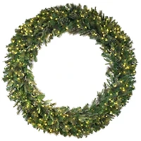 60" Warm White LED Lights Cashmere Artificial Christmas Wreath