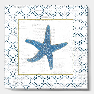 Designart - Navy Starfish with Gold