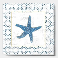 Designart - Navy Starfish with Gold