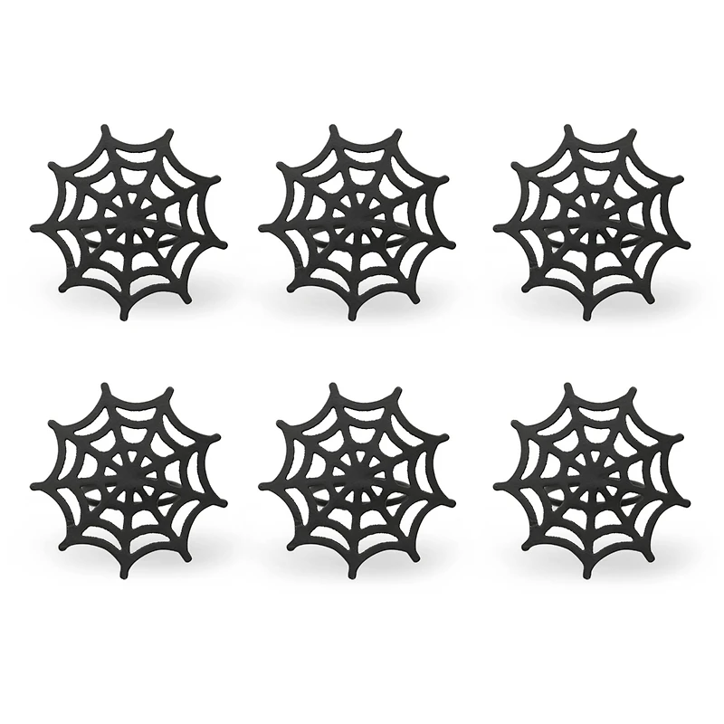 Black Spider Web Napkin Ring Set, 6ct.