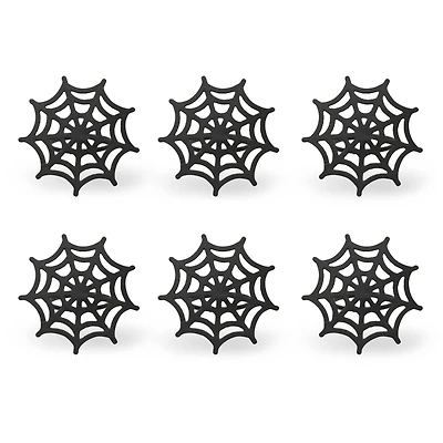 Black Spider Web Napkin Ring Set, 6ct.