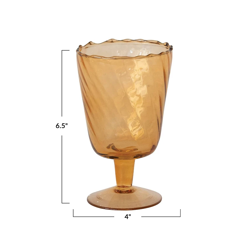 Hello Honey® 6.5" Amber Stemmed Glass Votive Holder