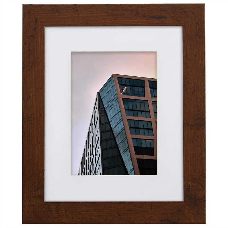 Craig Frames Bauhaus 125 Dark Walnut Picture Frame with Mat