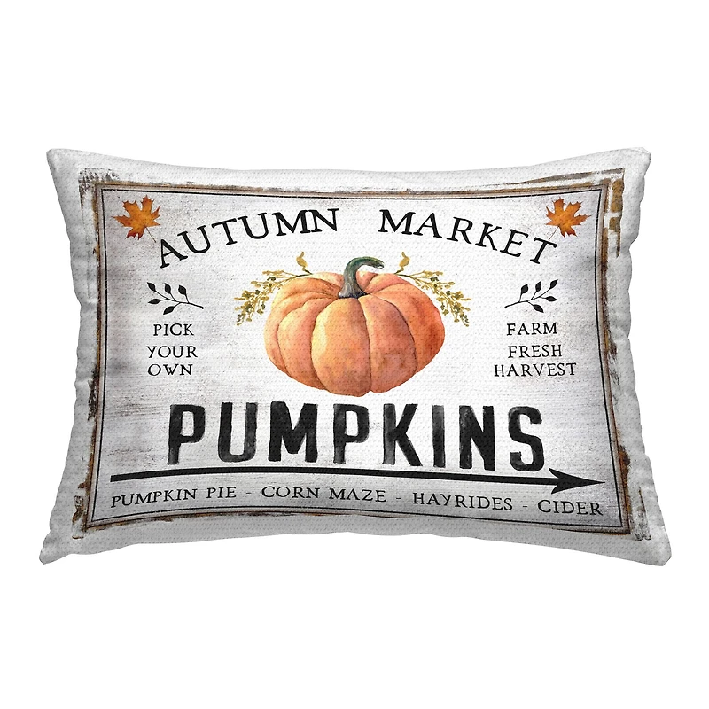 Stupell Industries Autumn Market with Arrow Outdoor Printed Pillow