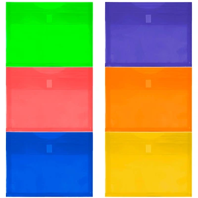 JAM Paper 9.75" x 13" Plastic Expansion Hook & Loop Closure Envelopes, 6ct.