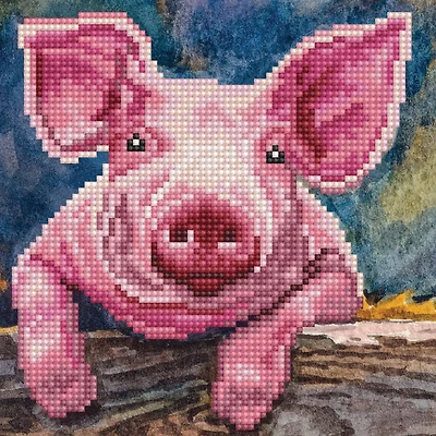 Diamond Art Beginner Piglet Kit
