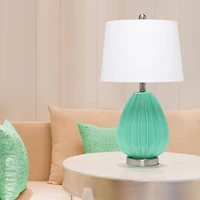 Lalia Home 23" Pleated Table Lamp with White Fabric Shade