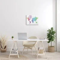 Stupell Industries Modern Rainbow Map of the World Transitioning Tones Canvas Wall Art