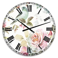 Designart Beautiful Bird Romance II Wall Clock