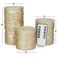 Gold Traditional Flameless Candle Set