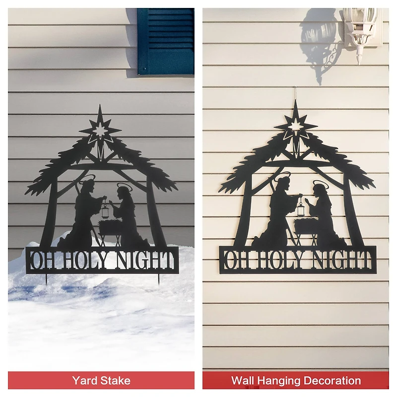 Glitzhome® 2.5ft. Metal Nativity Silhouette Yard Stake