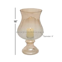 16" Gold Glass Traditional Candle Holder