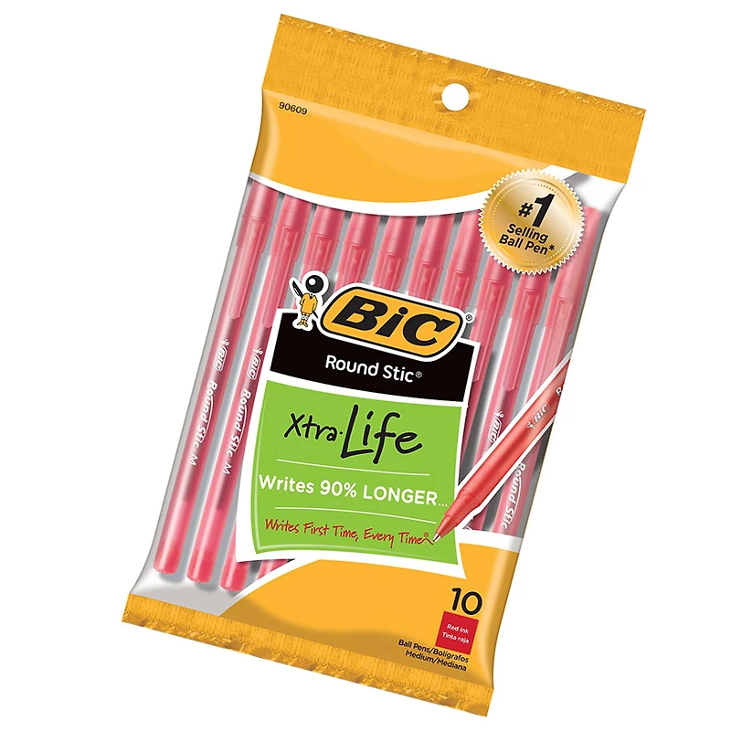 BIC® Round Stic® Xtra Life Medium Point Ballpoint Pen, 6 Packs of 10