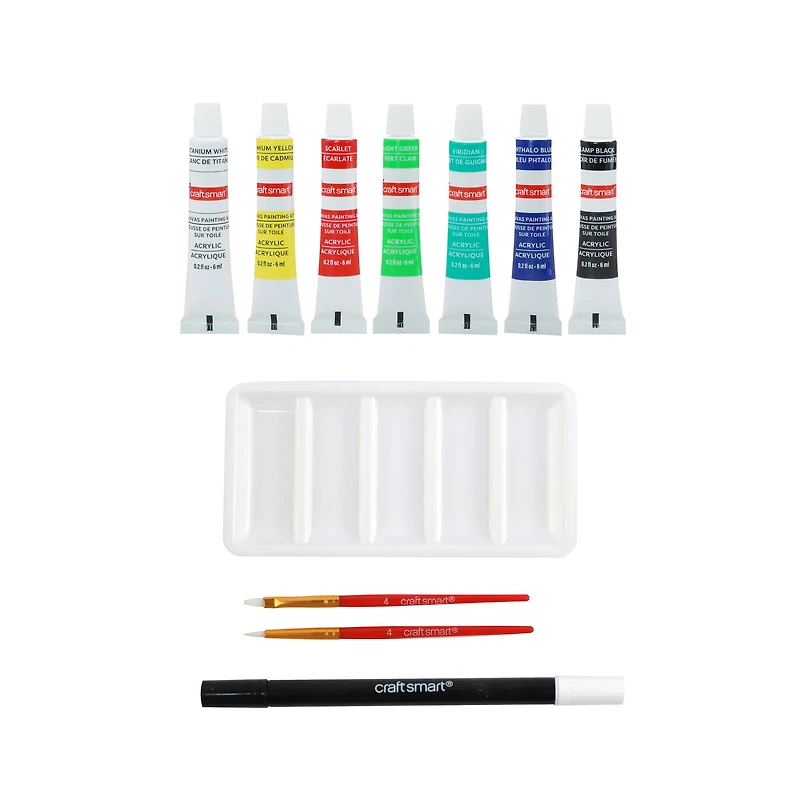 7" Lake & Cabin Round Canvas Painting Kit by Craft Smart®