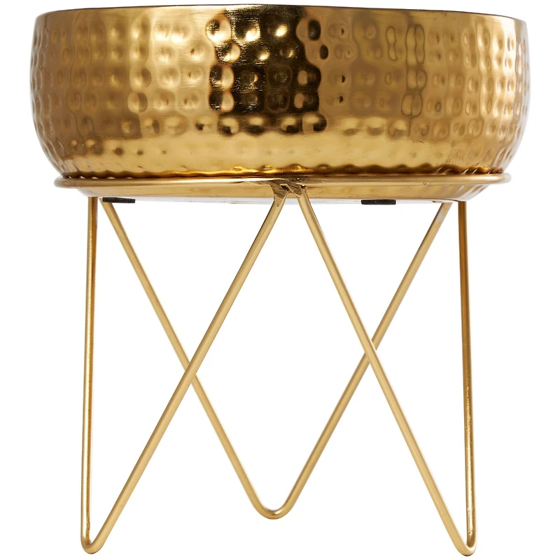 70oz. Roses in Paradise Scented White 4 Wick Candle in Gold Bowl with Tripod Stand