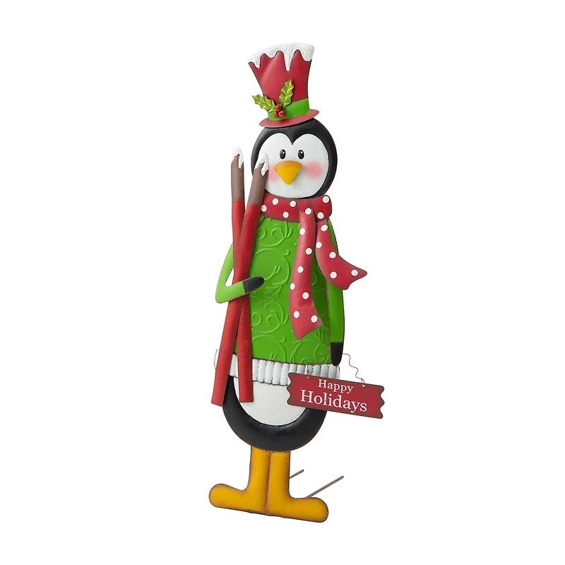 Glitzhome® 3.5ft. Metal Penguin Yard Stake