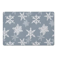 Blue Snowflake Pattern 27" x 18" Floor Mat