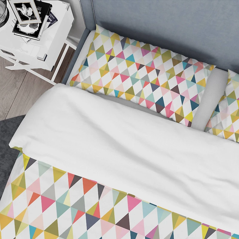 Designart Diamond Retro VII Mid-Century Duvet Cover Set