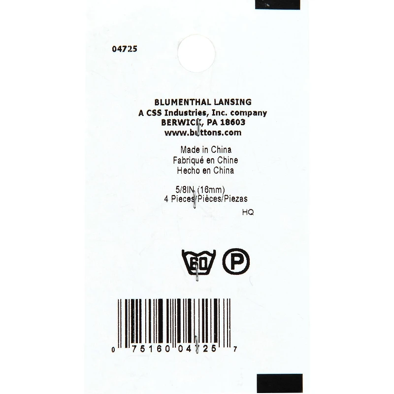 LaMode 5/8" Translucent 4-Hole Buttons, 4ct.