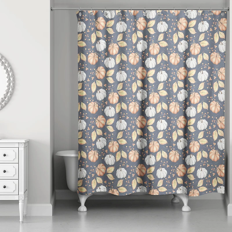 Harvest Pumpkins & Leaves Shower Curtain