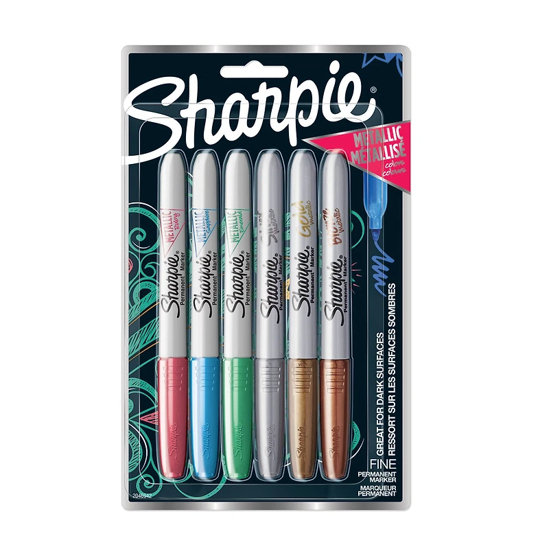 6 Packs: 6 ct. (36 total) Sharpie® Fine Point Metallic Permanent Markers