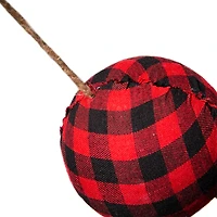 Glitzhome® 6ft. Red & Black Plaid Fabric Garland, 2ct.