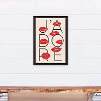 J'adore Lips Canvas Wall Art in Black Frame