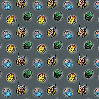 Marvel® Avengers Characters Gray Circle Toss Cotton Fabric