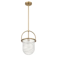 Hello Honey® Beatrice Gold & White Mid-Century Modern Handmade Marbleized Glass & Metal Ceiling Light