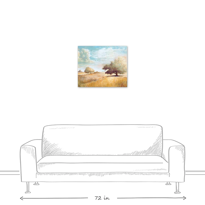 Painted Field And Trees 24" x 20" Canvas Wall Art